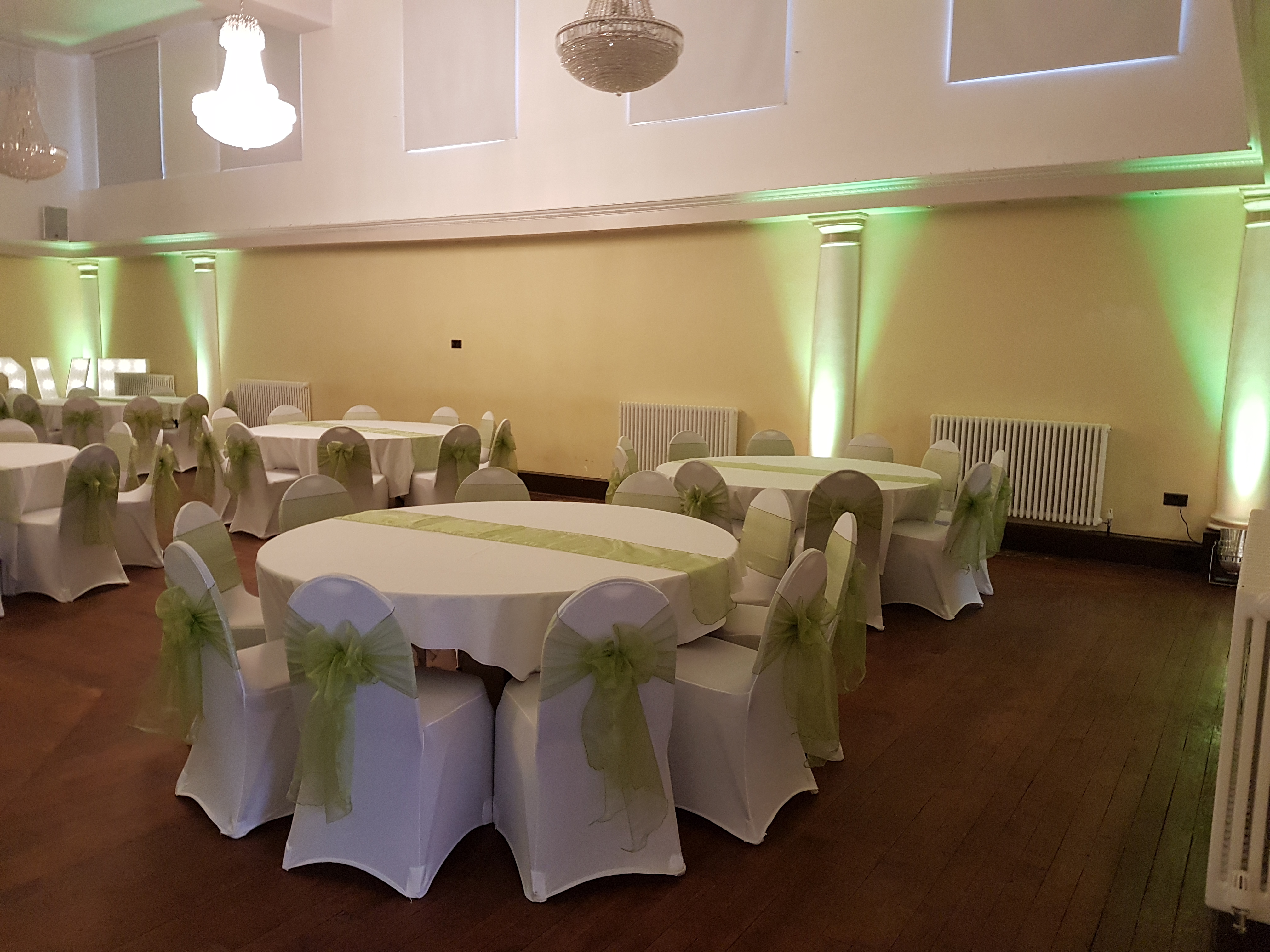 Mint Green uplighting @ Wortley Hall