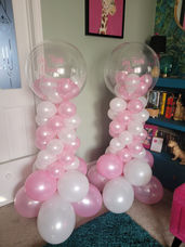 Baby Pink & White Bubble Columns