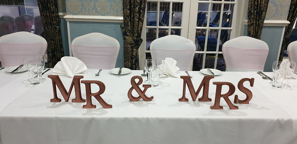 Rose Gold Mr & Mrs Letters