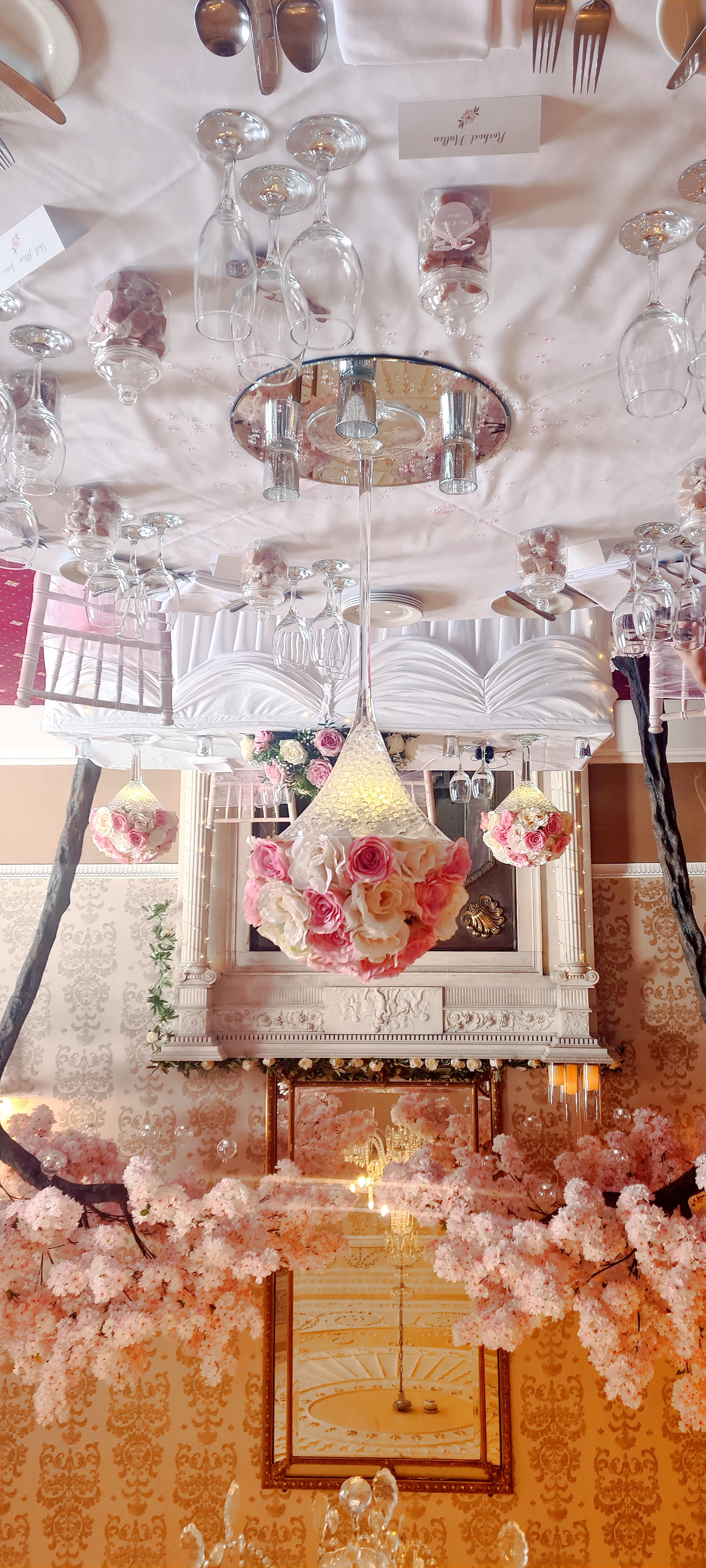 With Mixed Pink Rose Dome