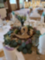 Trio Of Rustic Vases With Artificial Eucalyptus Garland, Gypsophila & Grasses