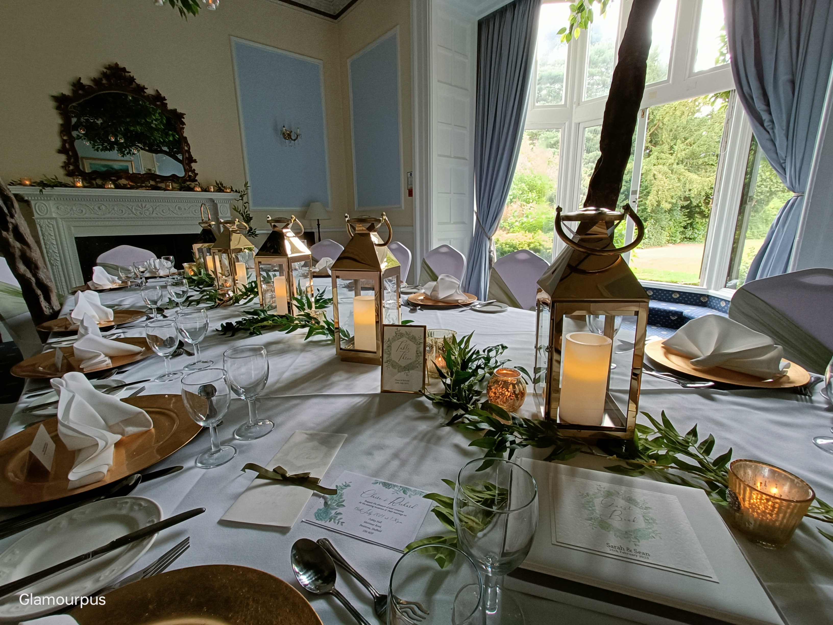 With Ruscus Garlands