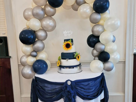 Organic Arch In Silver, White & Navy