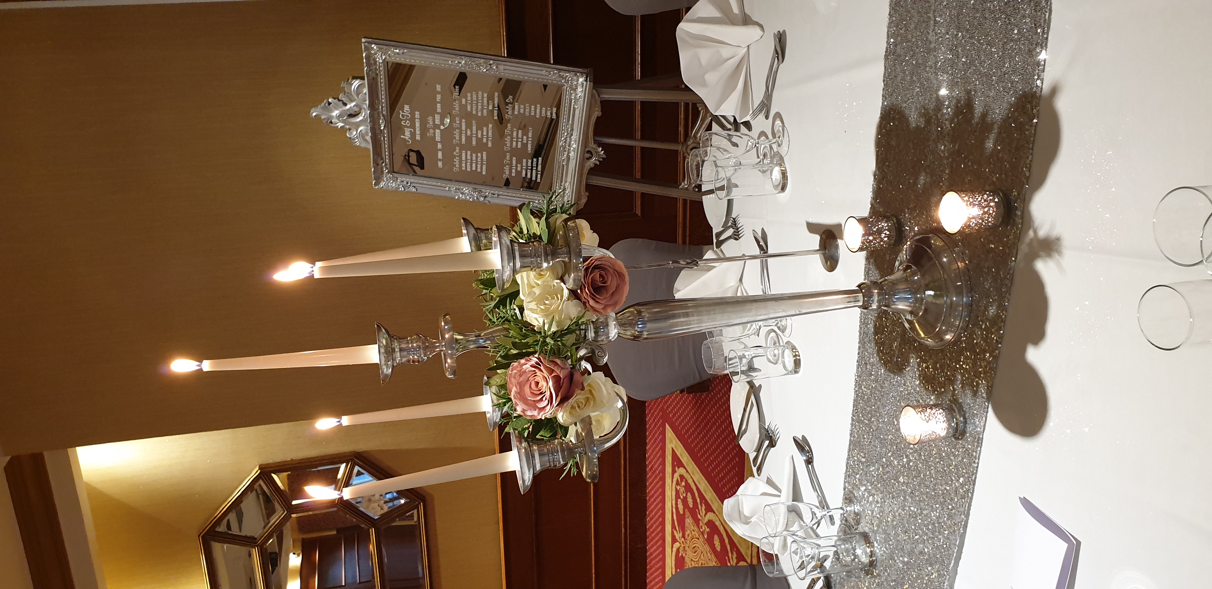 With Artificial Cream & Pink Rose Wreaths