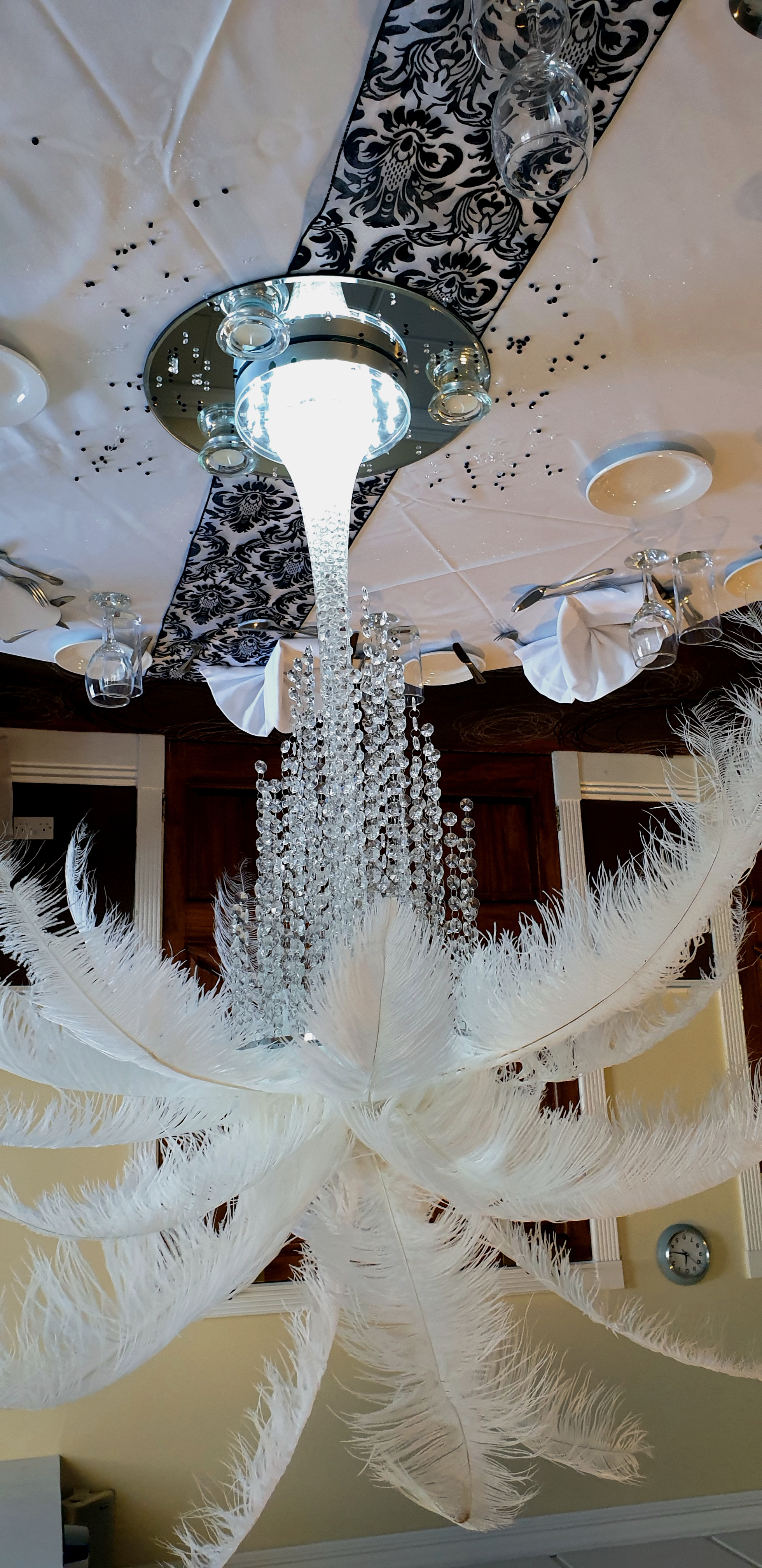 White Ostrich Feather Centrepiece