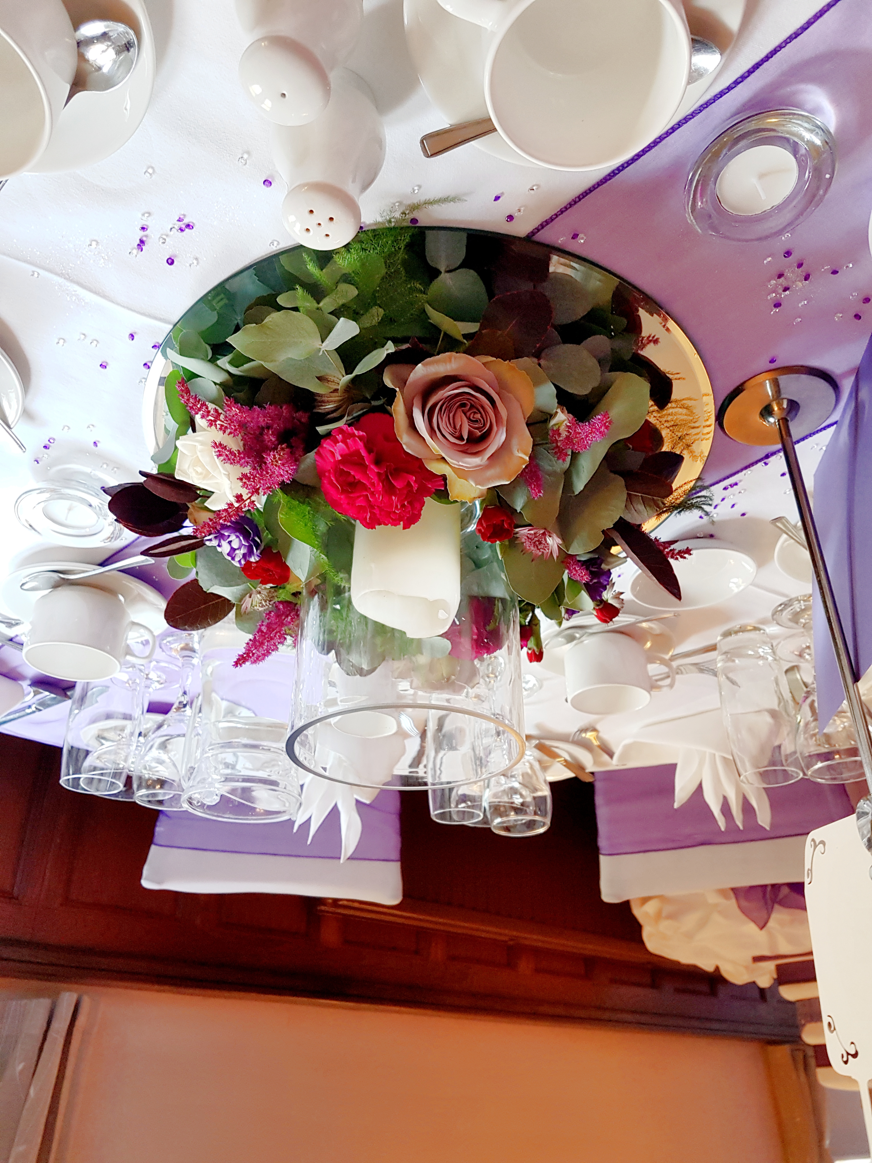 With Fresh Red & Purple Florals