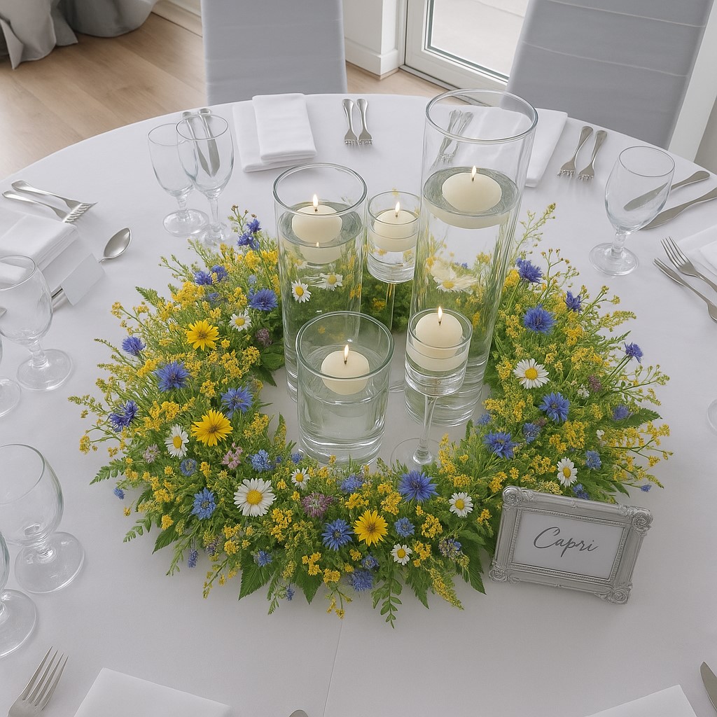 With Fresh Meadow Flower Wreath