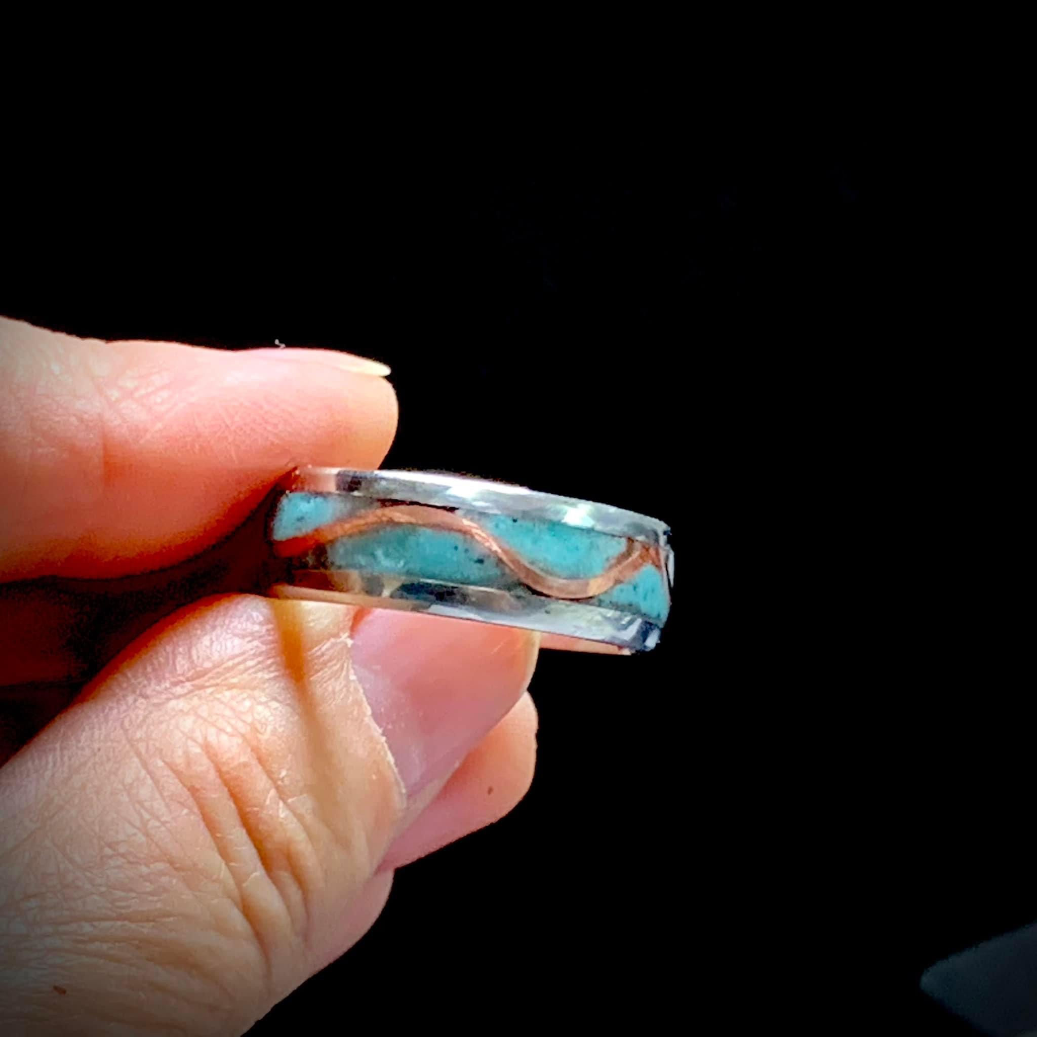 Men’s Turquoise and Copper Inlay Ring