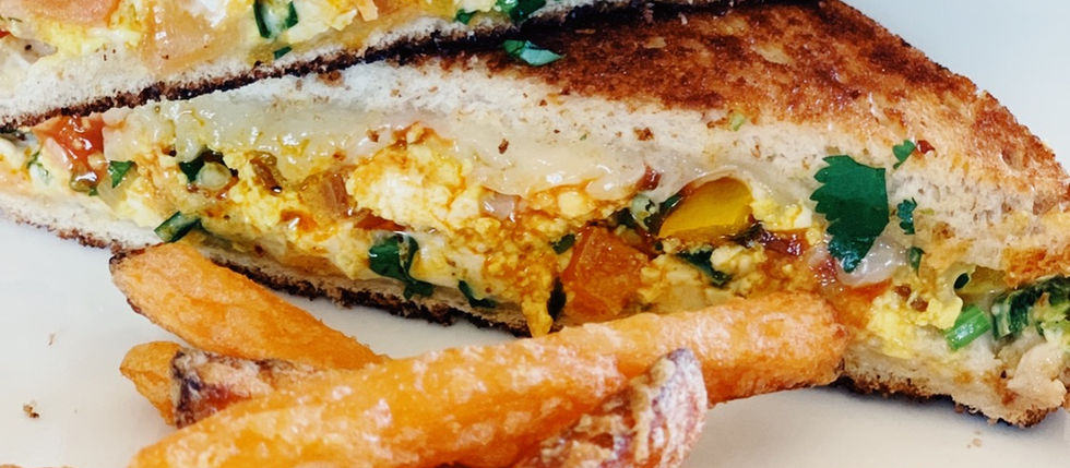 Tofu Scramble Grilled cheese