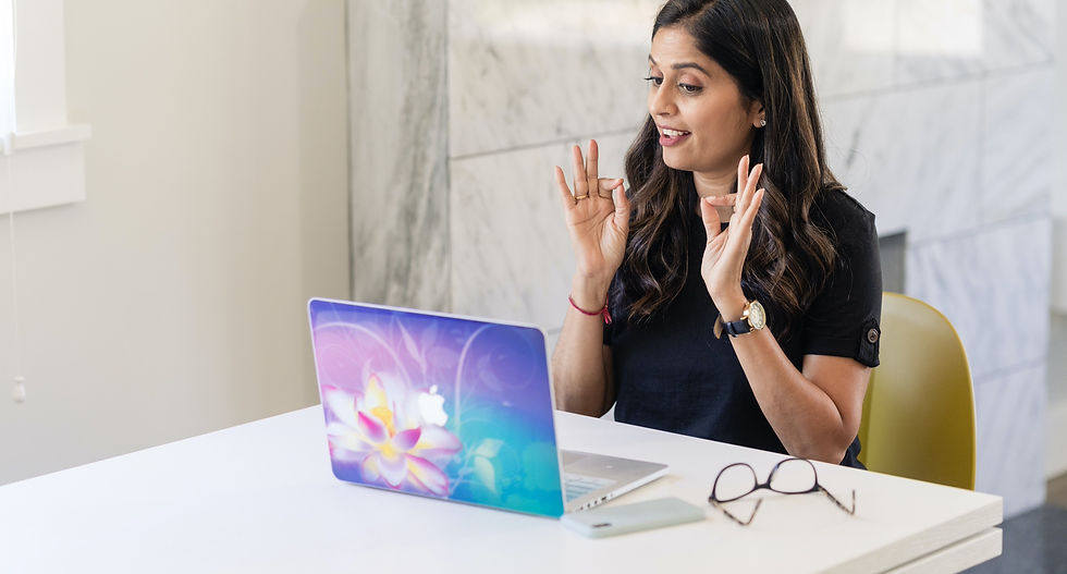 Indian language teacher teaching online class