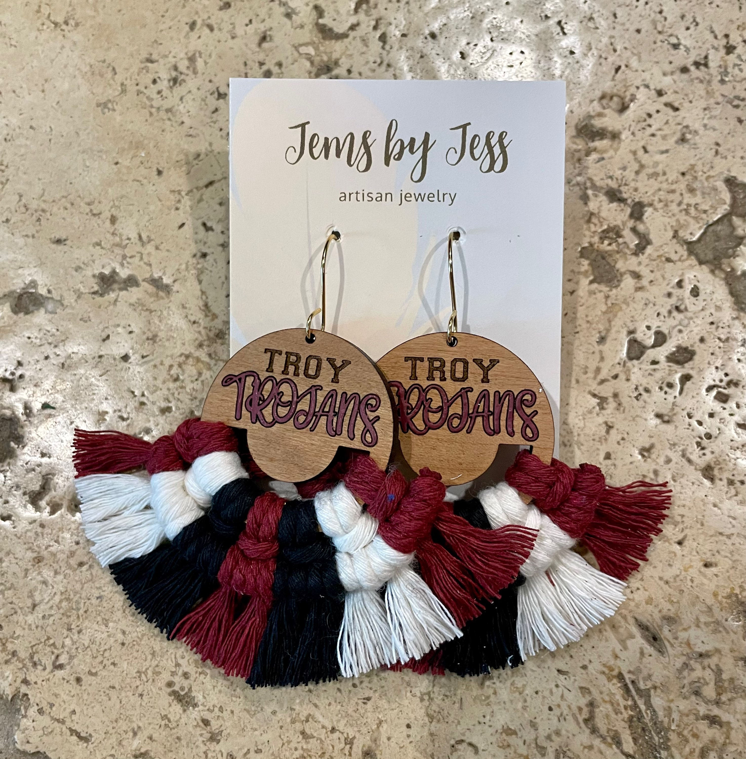 Troy Trojans painted macrame