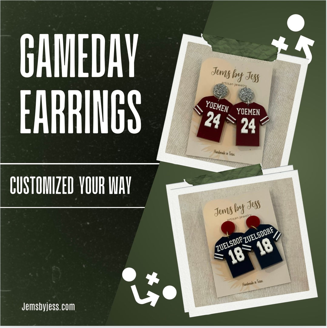 Custom Gameday Jersey Earrings