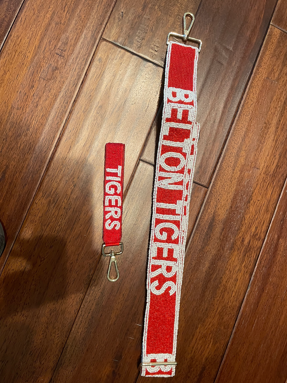 Belton Tigers beaded strap
