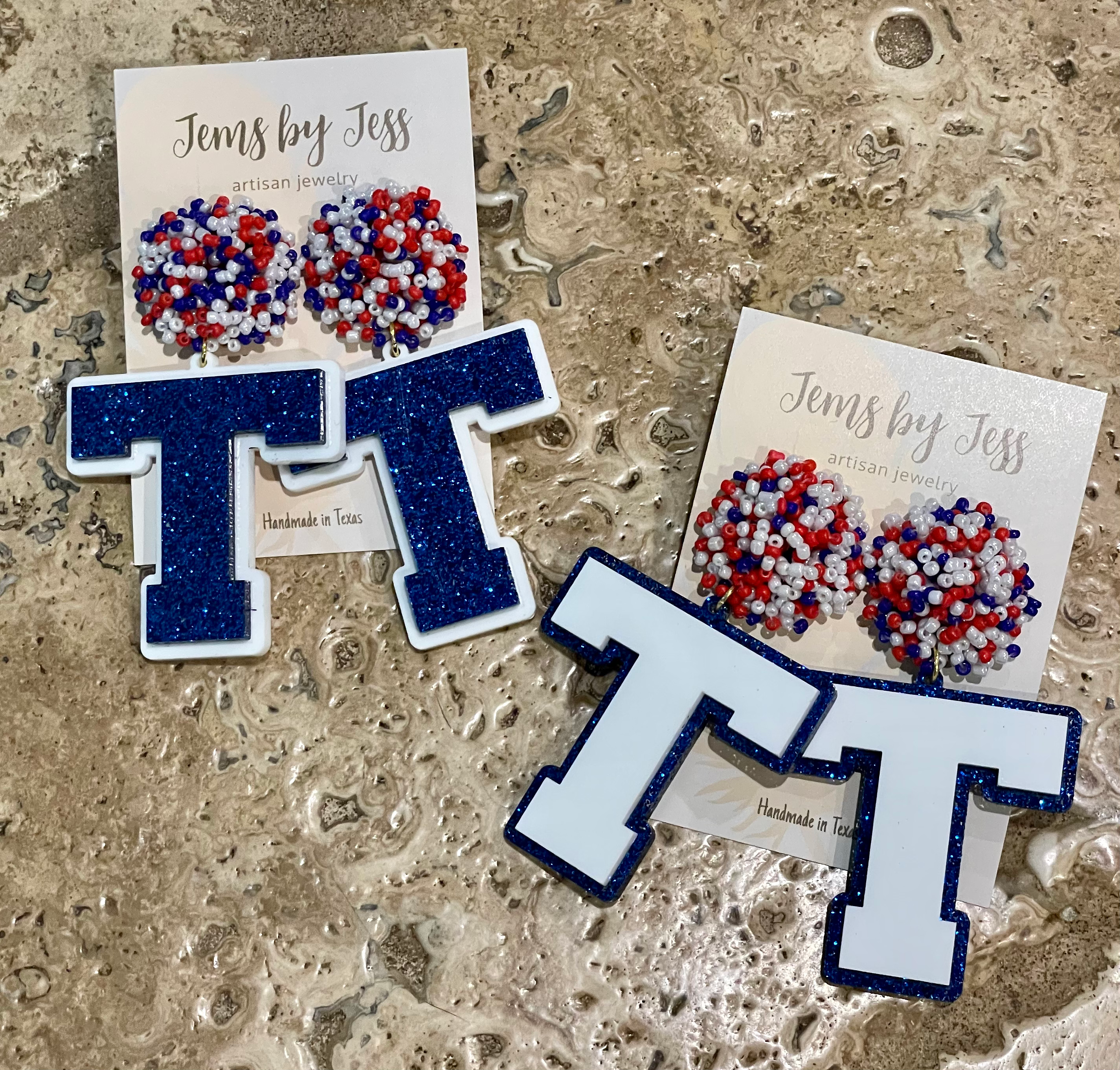 Temple “T” with beaded Pompom