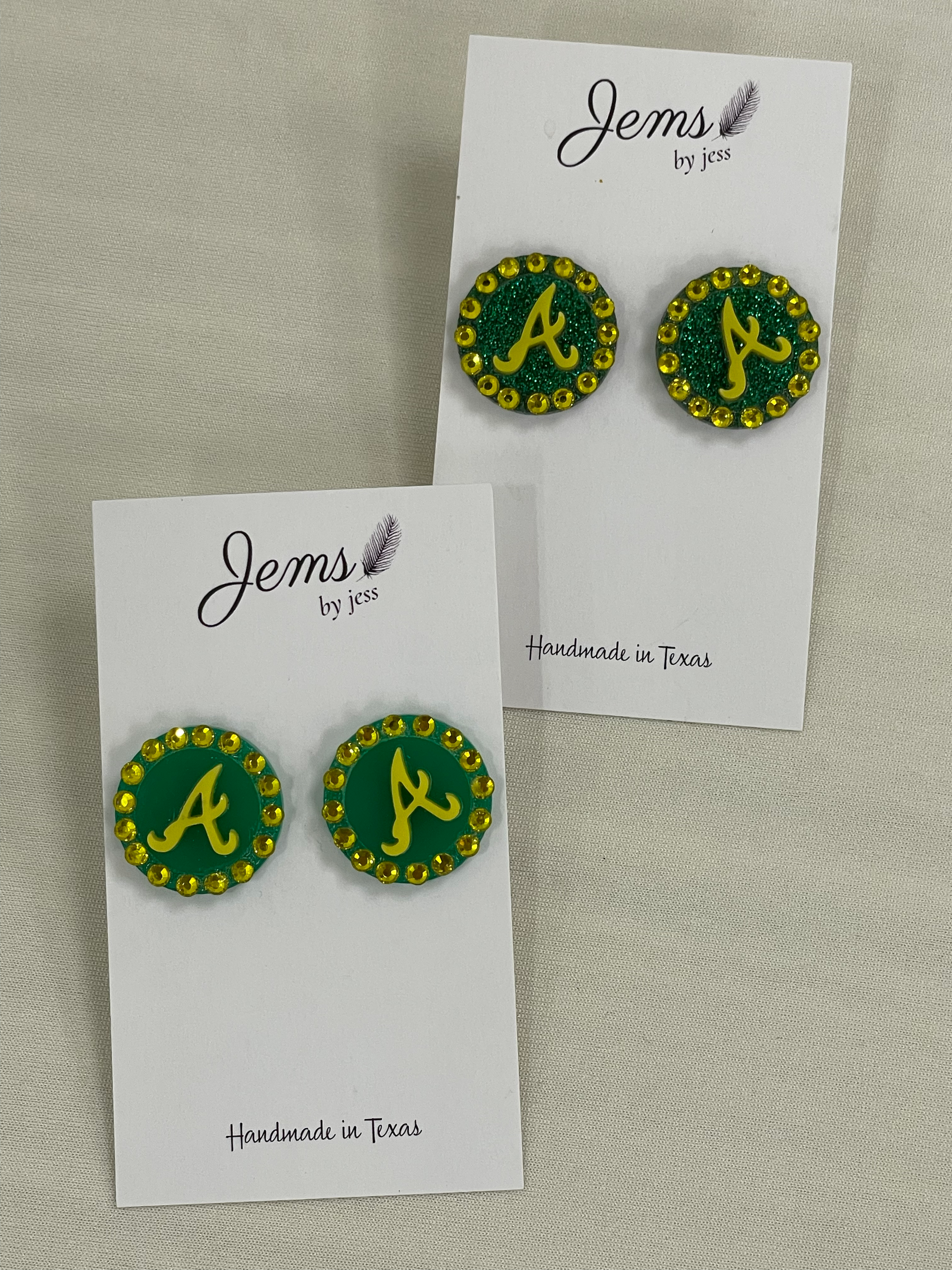 Rhinestone Coin Academy “A” stud