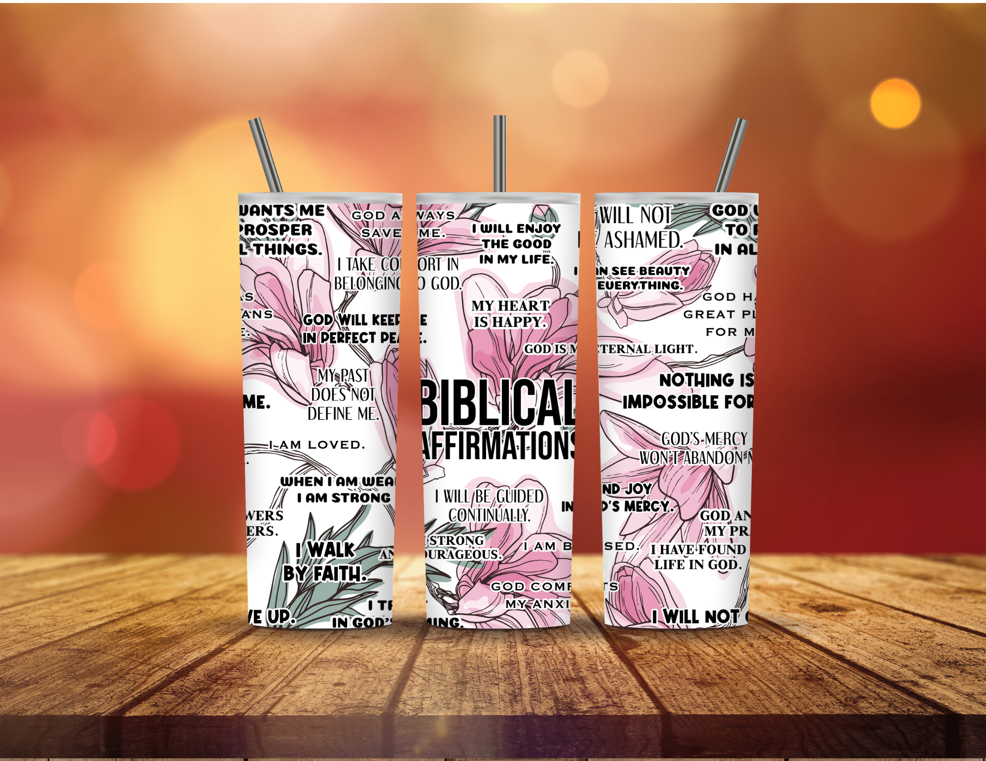 Biblical Affirmations - with Flowers