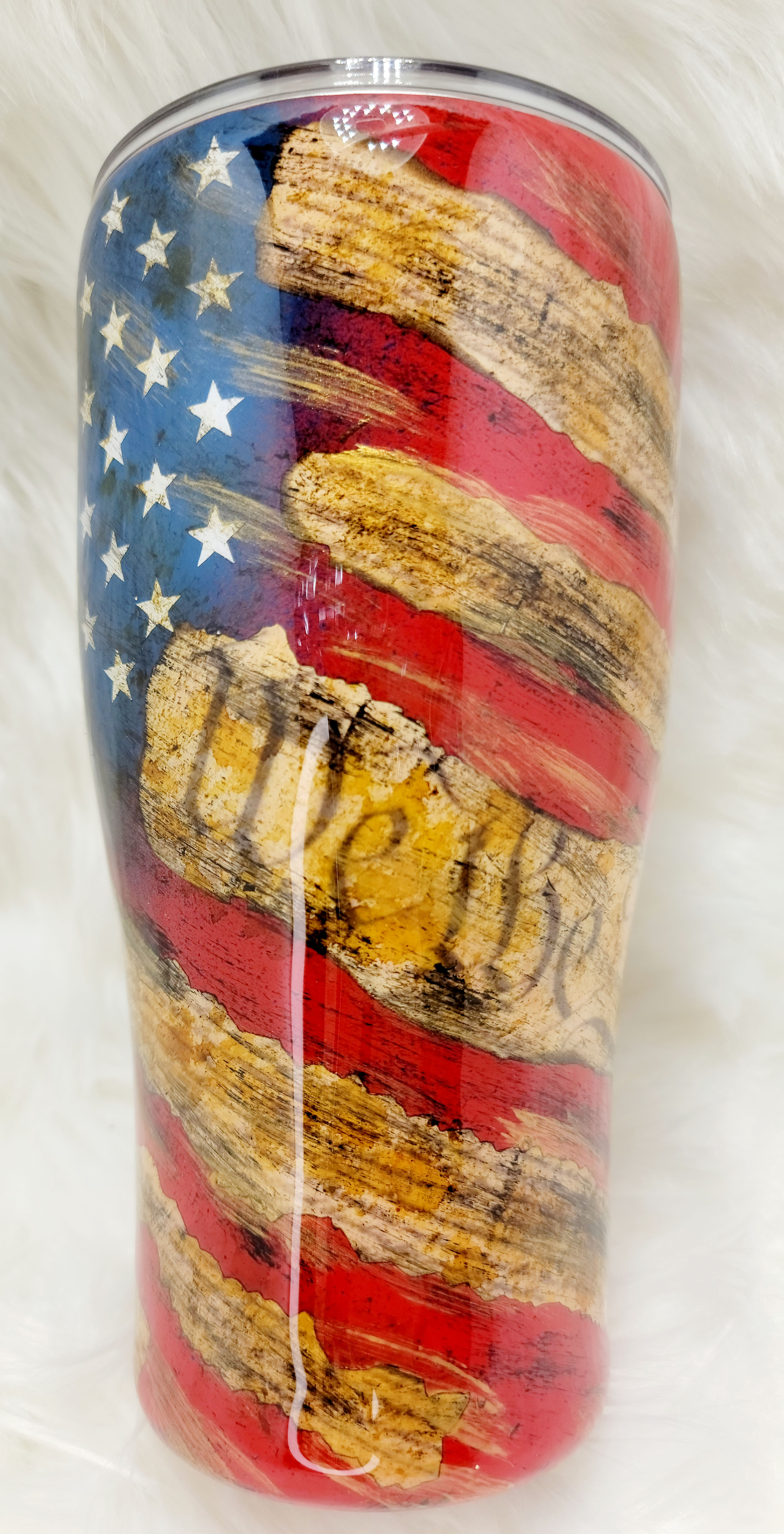 30 oz. Distressed American flag We the People tumbler