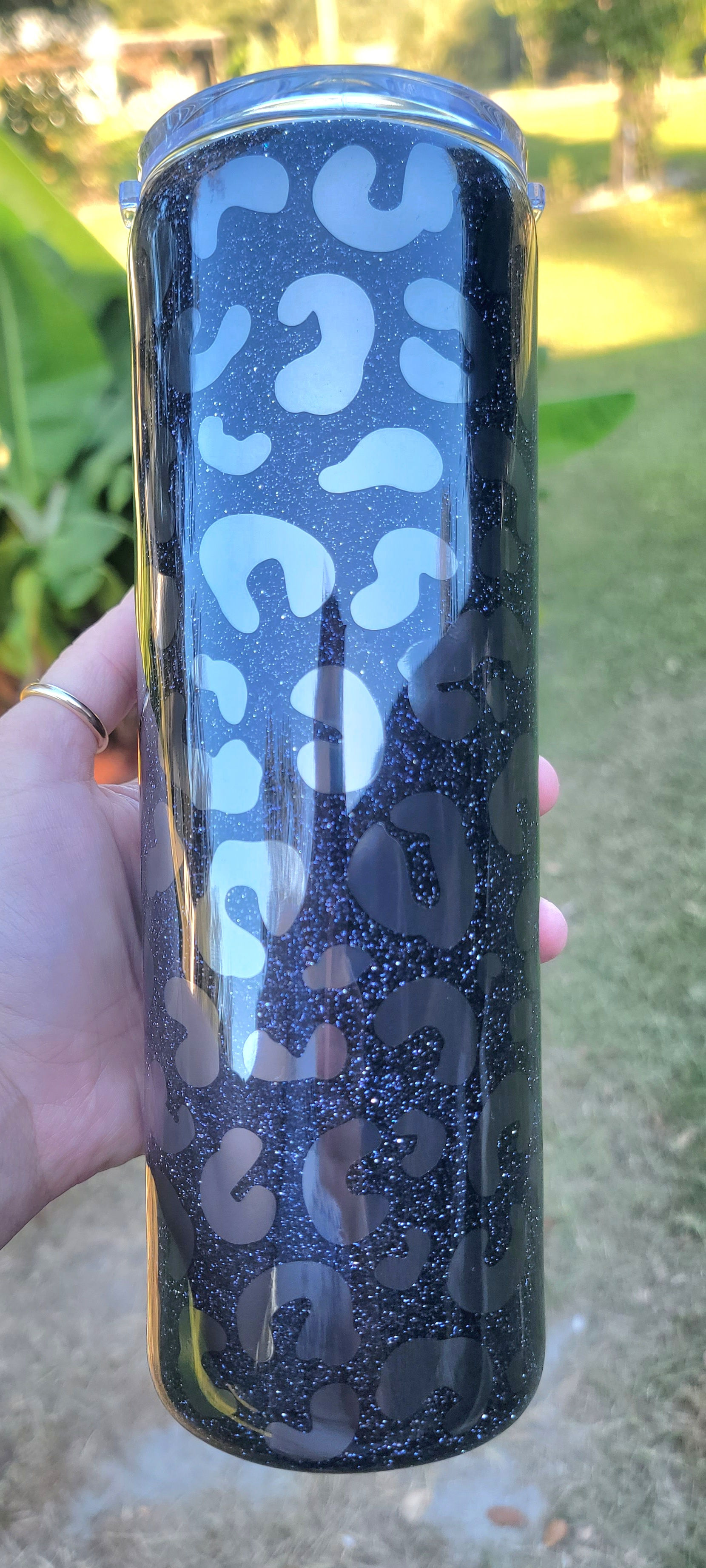 Black leopard tumbler