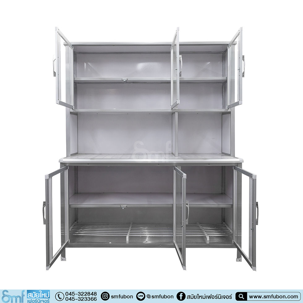 ภาพขนาดย่อ: ตู้ครัวอลูมิเนียม 2 ตอน หน้ากระเบื้องเรียบ รุ่น GE-1534