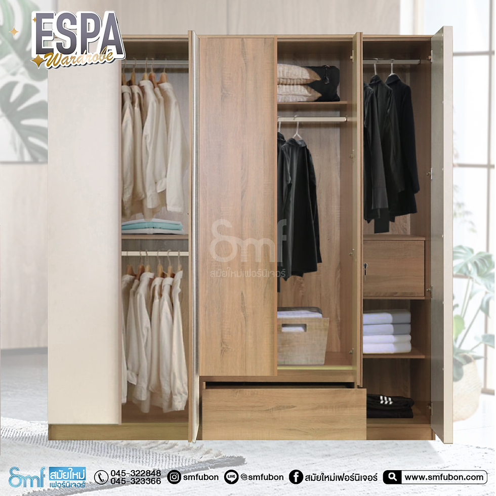 ภาพขนาดย่อ: ตู้เสื้อผ้าบานเปิด รุ่น Espa
