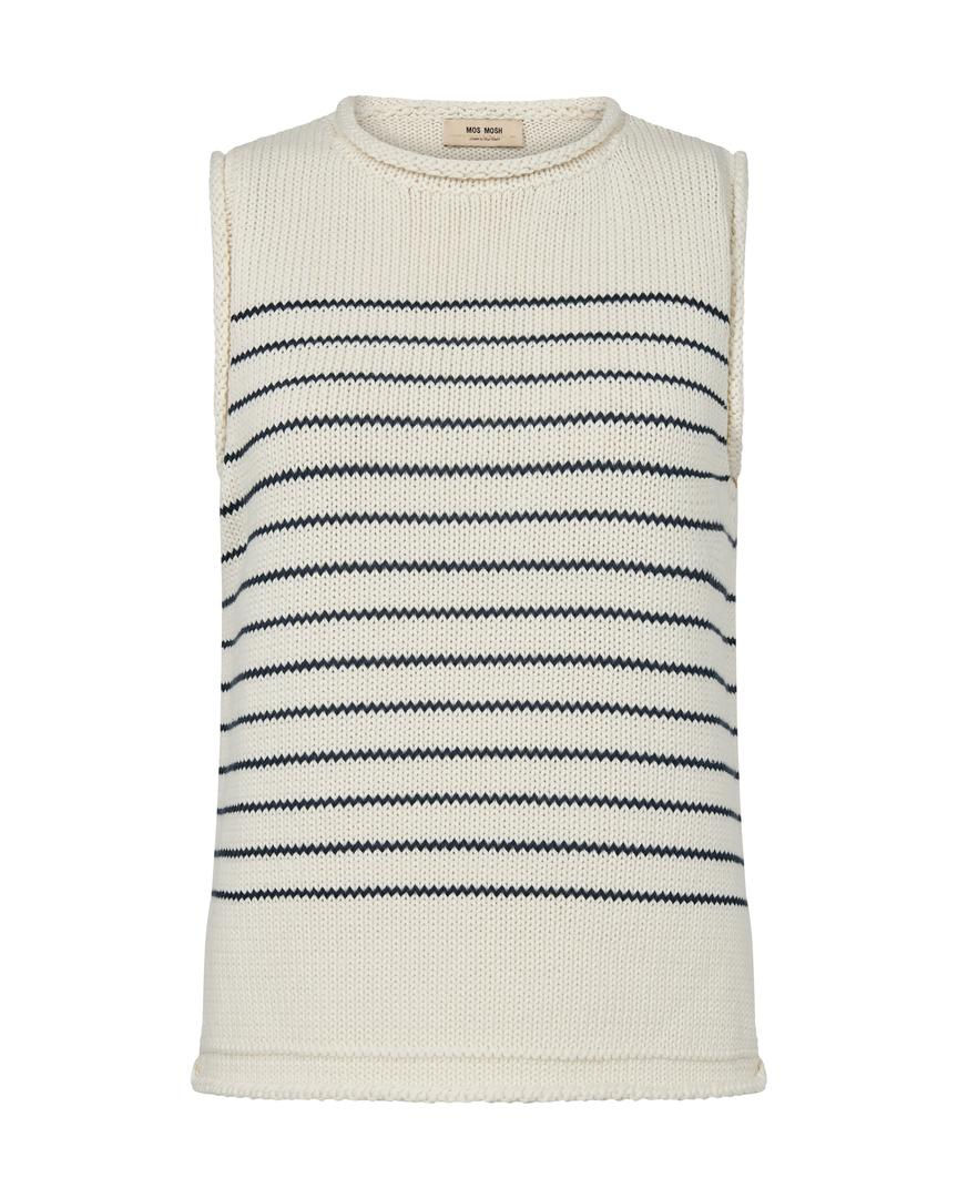 Thumbnail: Mos Mosh Aubin Sleeveless Stripe Knit top in Ecru