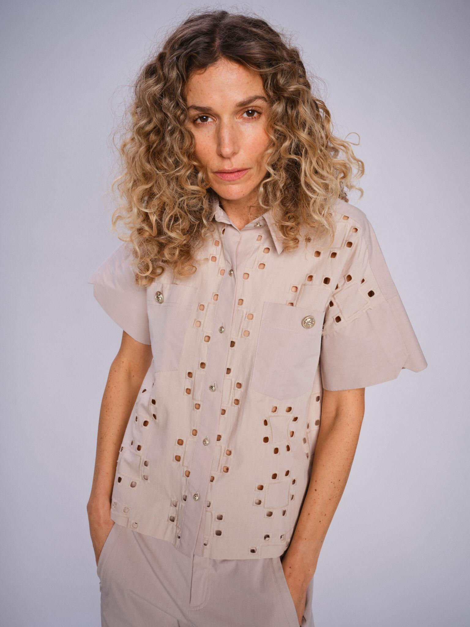 Mos Mosh Tazhi Cotny shirt in feather grey