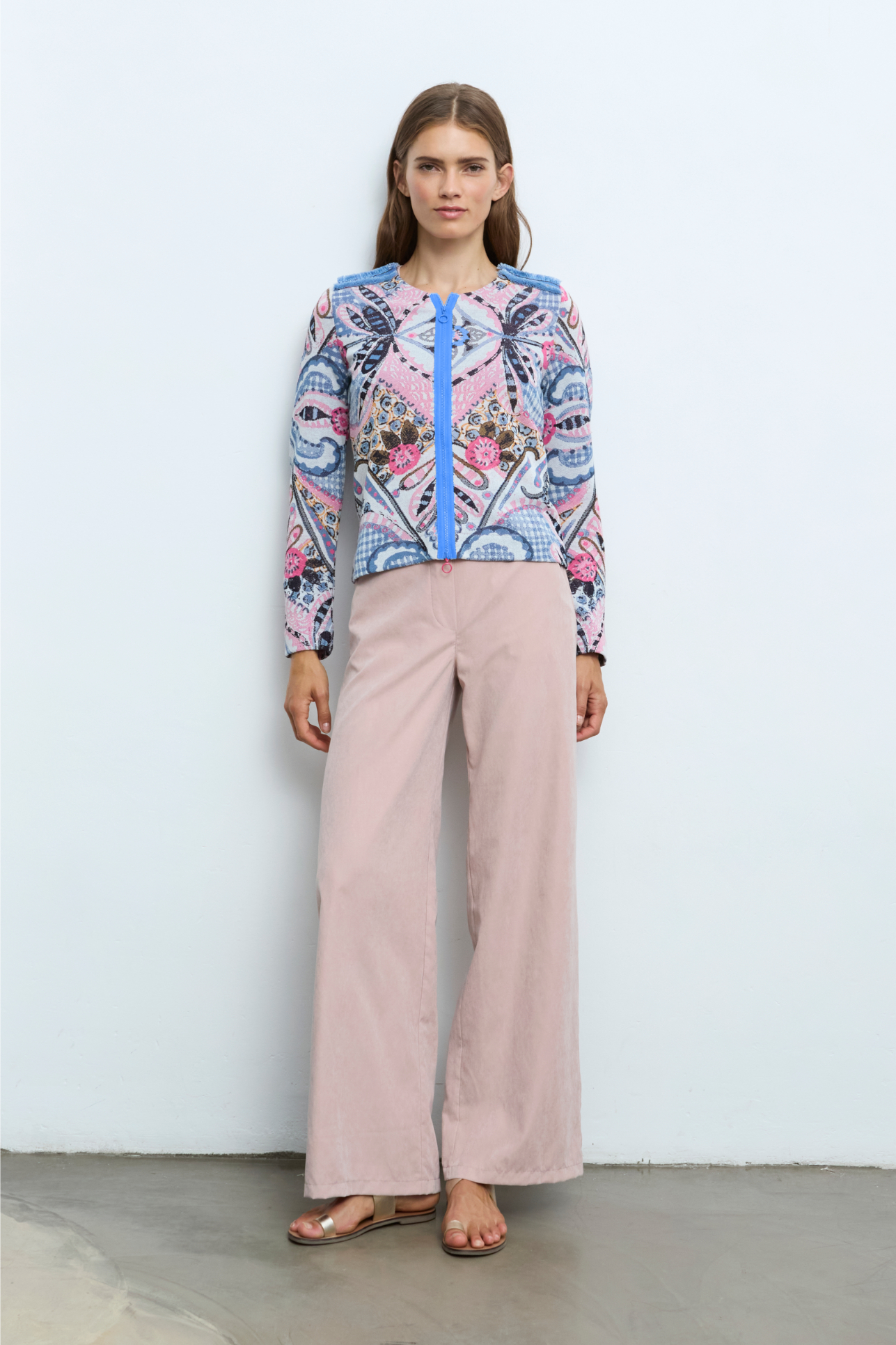 Aldo Martins Paisley Print Knit Jacket in blue