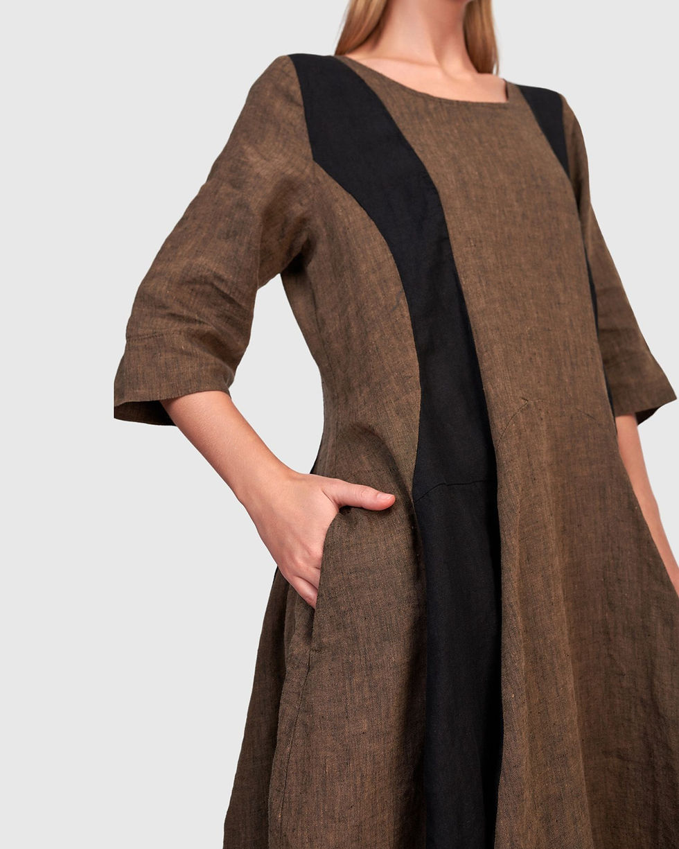 Thumbnail: Alembika Linen Dress in terra