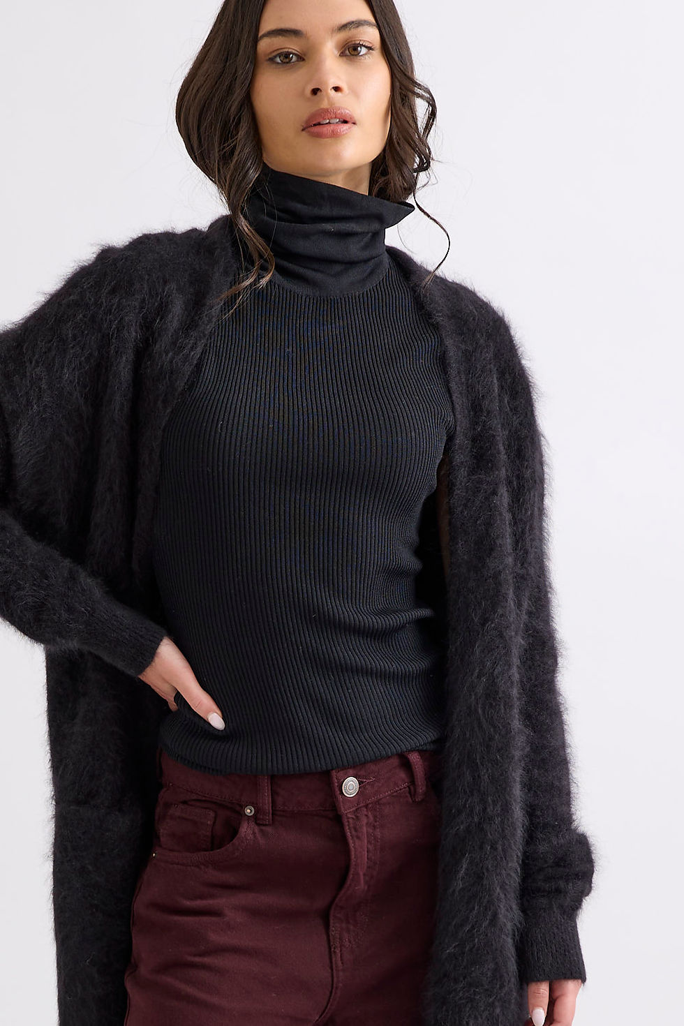 Thumbnail: Mia Fratino Petra Cardigan in forrest , jet black