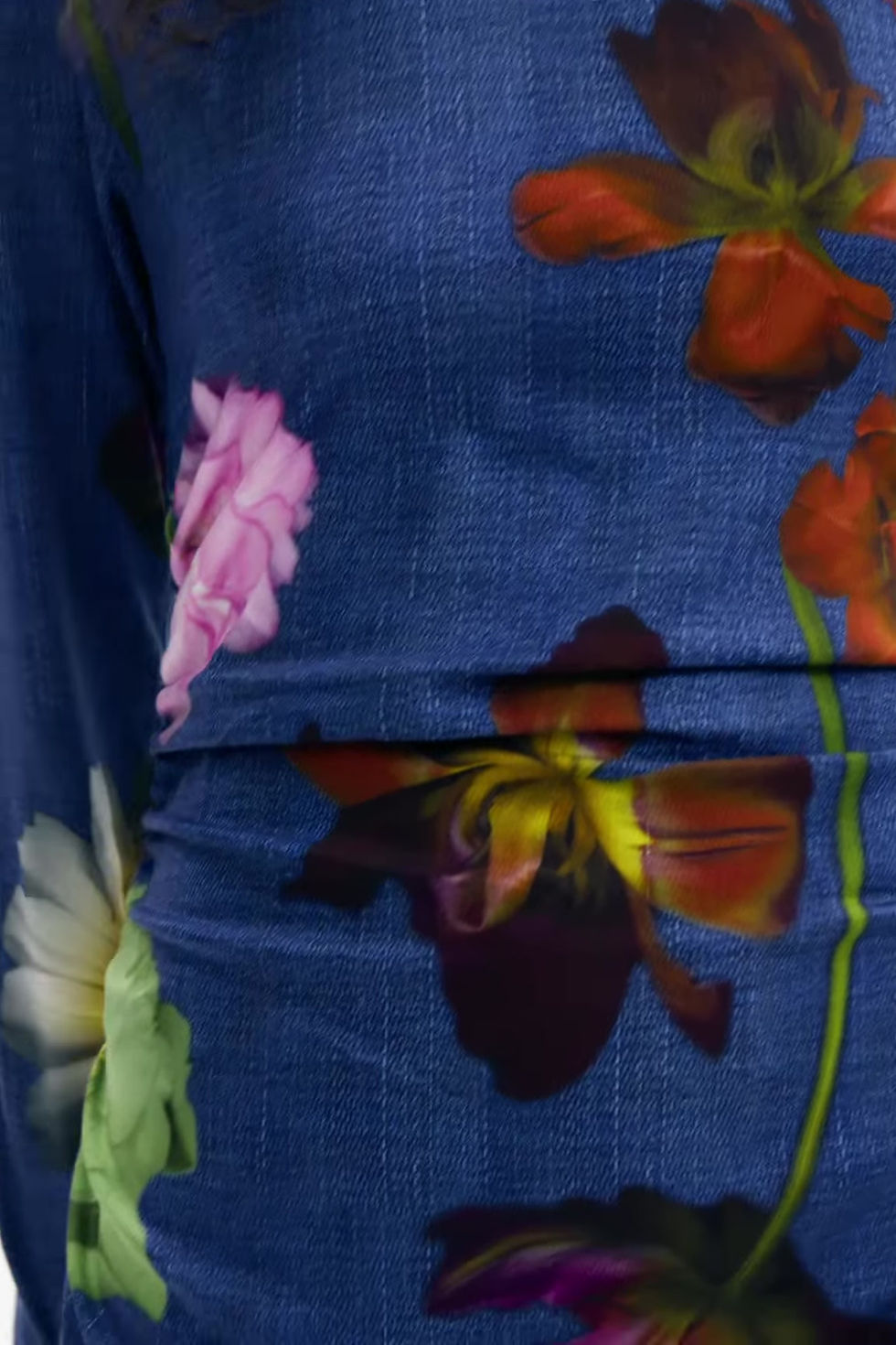 Thumbnail: Desigual SWVW25 Floral Print Dress in Azul blue