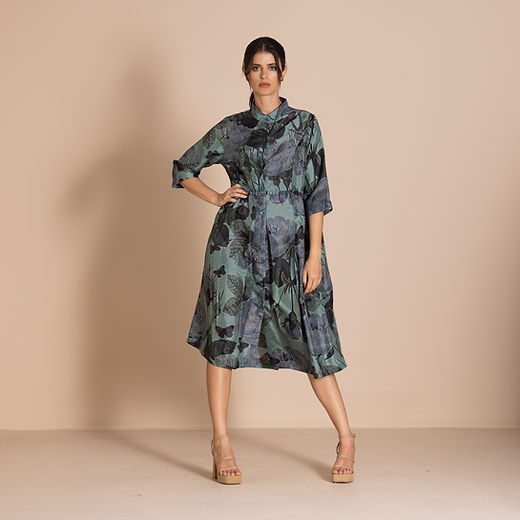 スカート Perugia Drape Neck Pleated Dress Marble Print High Neck Pleated Dress – Radka