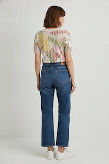 Thumbnail: Jeis C290 Printed Scoop Neck Top in earth wash