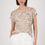 Thumbnail: Monari 409851 Round Neck Animal print Tee Shirt in camel