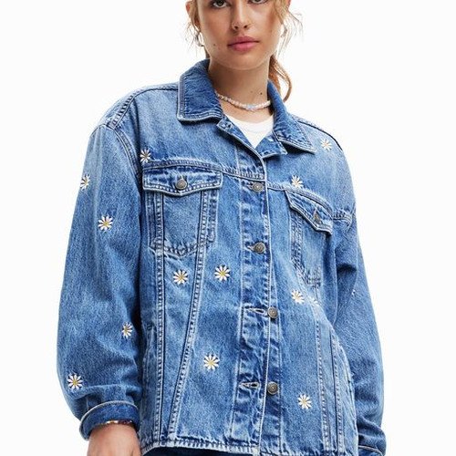 Desigual daisy embroidered denim jacket Perugia Boutique