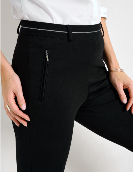 Thumbnail: Brax Raphaela LILLYTH Stretch pant in Ecru , black