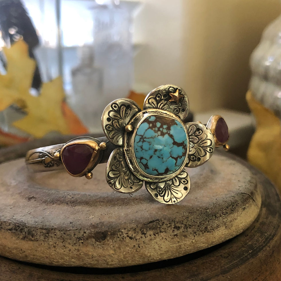Thumbnail: Turquoise and Ruby Cuff