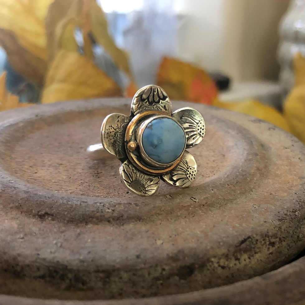 Thumbnail: Golden Hills Turquoise Flower Ring