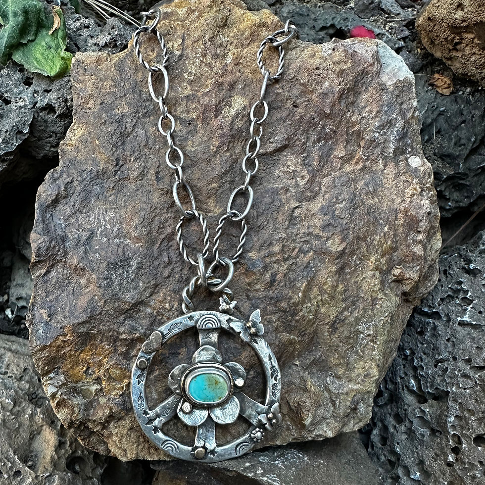 Thumbnail: Turquoise Peace Sign Necklace