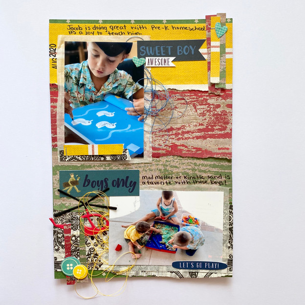 A scrapbook spread just big enough to fit a traveler's notebook page.