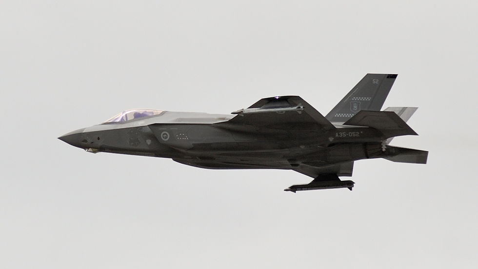 F35 fighter jet close up