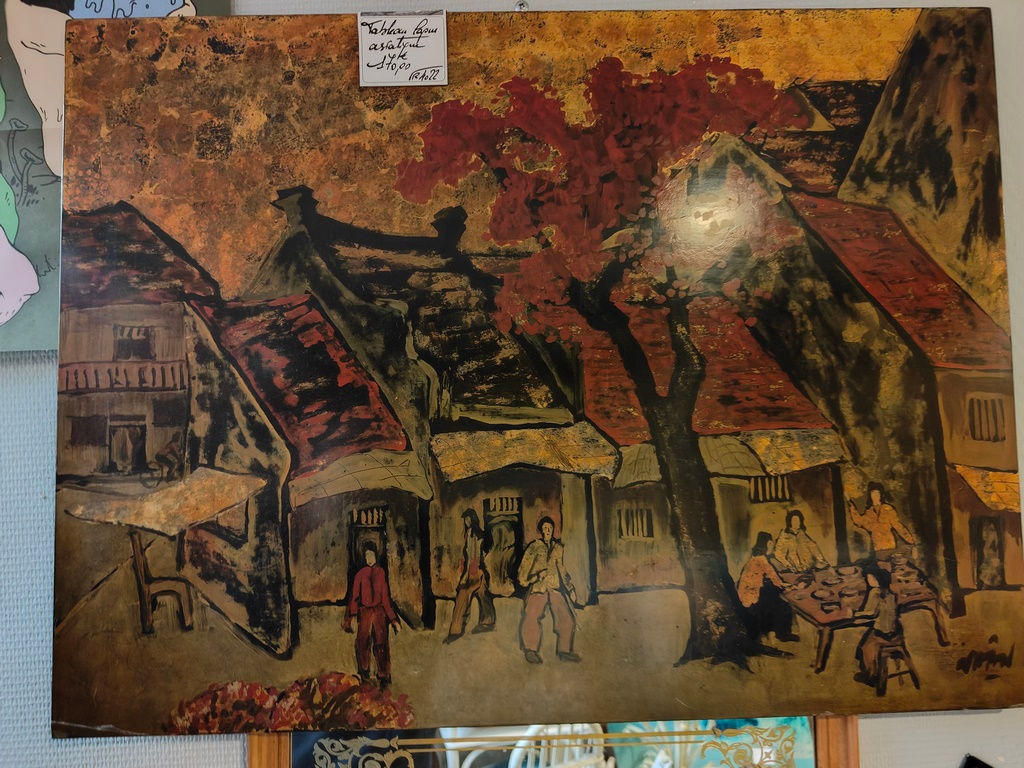 tableau asiatique laque