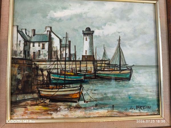 huile sur toile par luciana parsini theme marine bord de mer