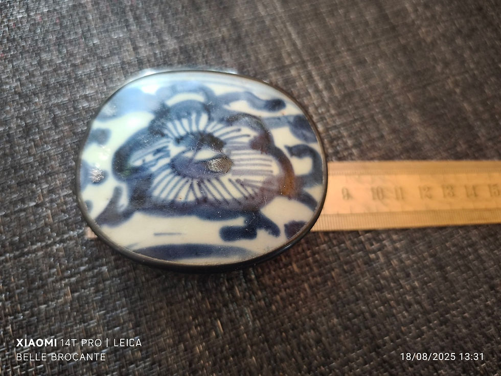 Miniatura: boite en argent 925 dessus ceramique travail asiatique poids 90 grammes taille 7