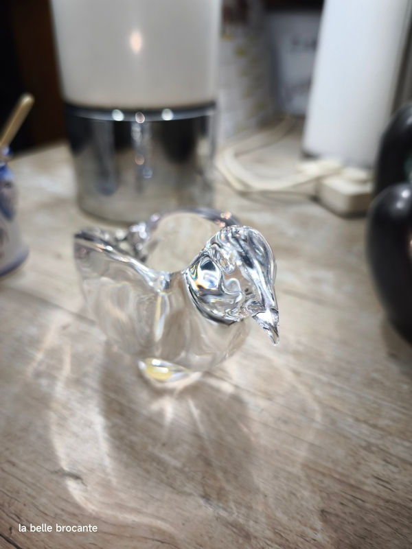 vide poche colombe en cristal de sevres