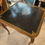 Miniature : table de jeu louis XV  cuir noir