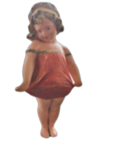 SKY GIRL 1930 STATUE EN PLATRE DE PARIS PEINTE A LA MAIN PETITE FILLE TIMIDE MAGNIFIQUE PA