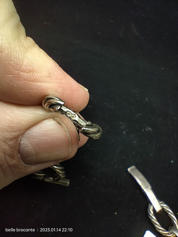 Miniature : BRACELET DE MONTRE EN ARGENT 2 POINCONS CRABE 30 GRAMMES
