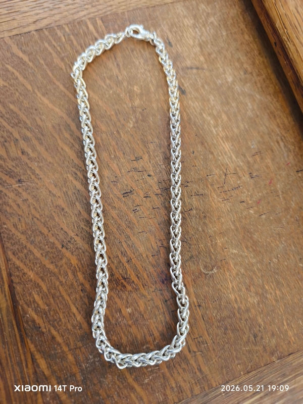 collier en argent massif maille palma longueur 40 cm poids 50 grammes