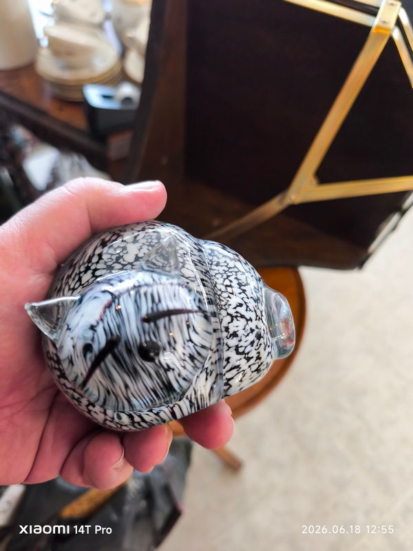 Miniature : presse papier chat en cristal de murano