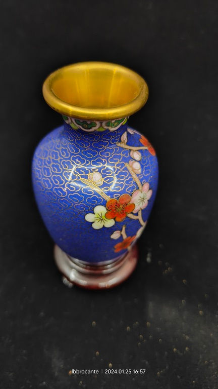 Miniatura: vase en cloisonné laiton emaille hauteur 12 cm